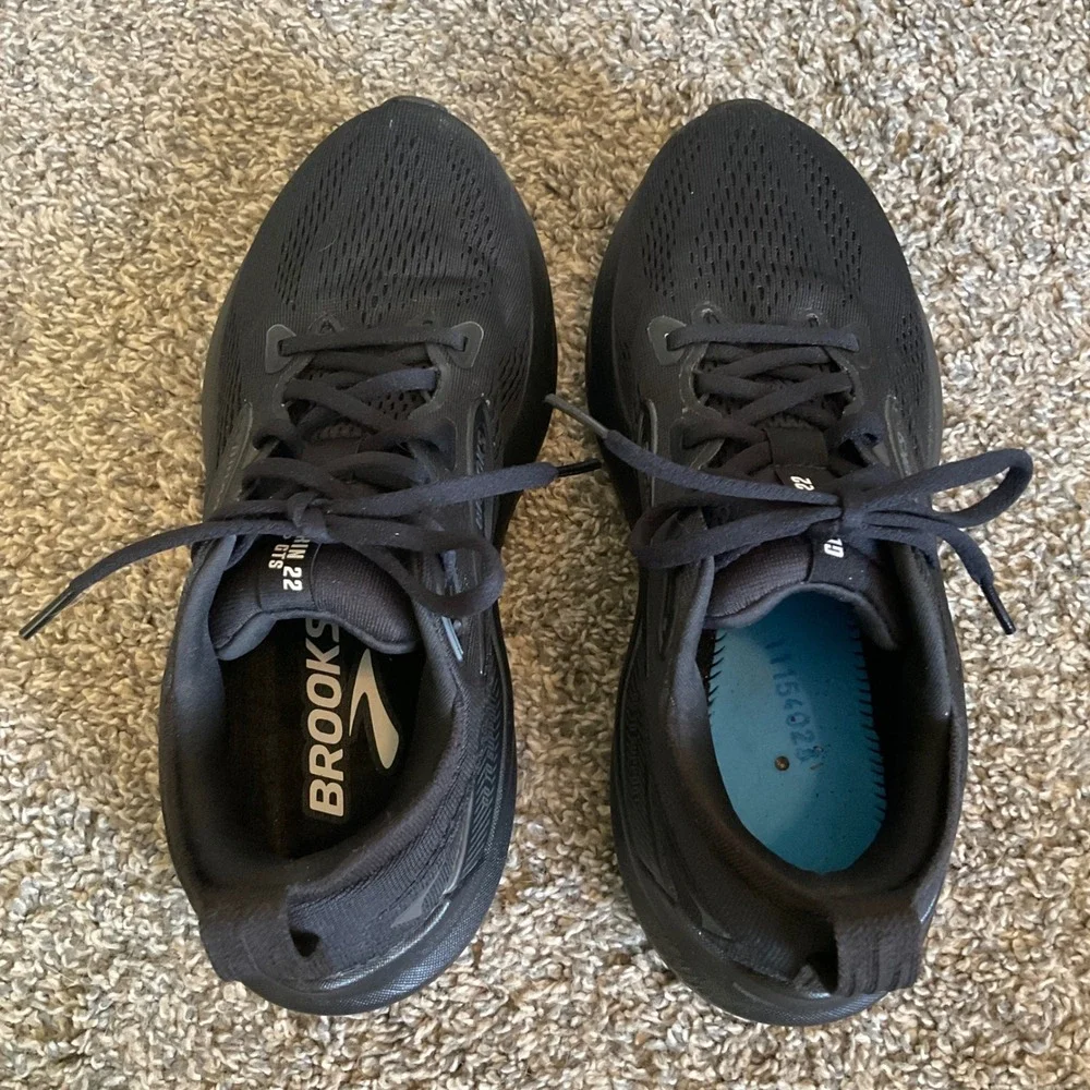 Brooks Glycerin GTS 22 Running Shoes Womens Size 7.5 Black Support Sneakers